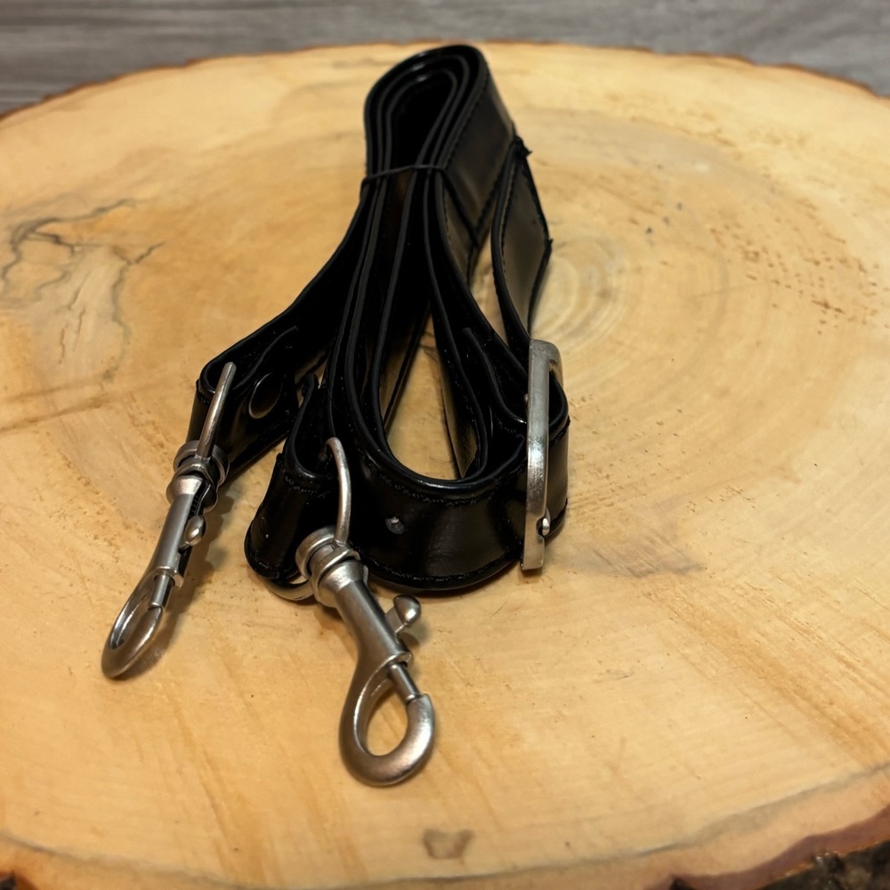 3/$30 Black Faux leather purse adjustable replacement strap